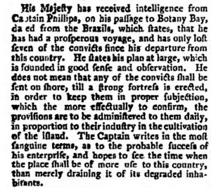 An extract from The London Chronicle, 5 January 1788, p. 24