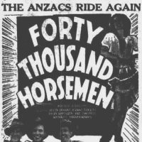 An advertisement for the movie "Forty Thousand Horsemen", 1941