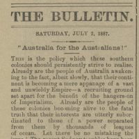 Australia for the Australians! (The Bulletin, 2 July 1887)