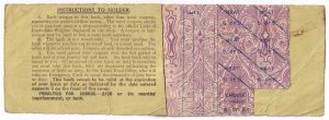 Military ration book, January 1919
