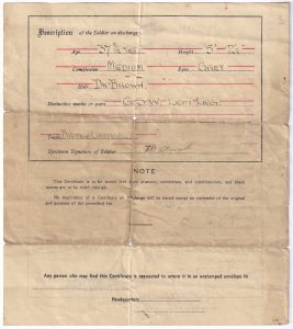 Certificate of Discharge, for Frederick Raymond Stewart, 1942 (Second World War military document)