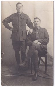 Postcard, with a photo of two Australian soldiers, from the First World War (1914-1918)