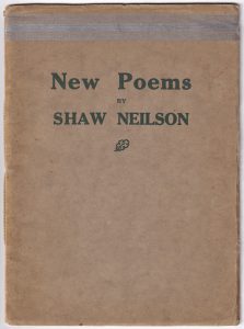 The front cover of New Poems (1927), by John Shaw Neilson