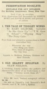 An advertisement for the booklet, published in The Bookfellow