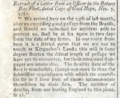 An extract from The London Chronicle (29 April 1788, p. 416)