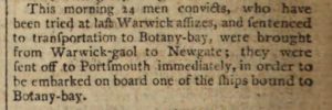 An extract from The London Chronicle (14 April 1792, p. 360)