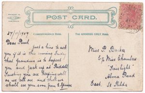 Postcard, with a photo of a billabong (1907)