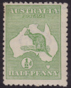 Kangaroo and Map stamp, 0.5d (half penny), green