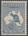 Kangaroo and Map stamp, 2.5d (two and a half pence), blue