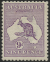 Kangaroo and Map stamp, 9d (nine pence), violet