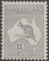 Kangaroo and Map stamp, £1 (one pound), grey