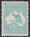 Kangaroo and Map stamp, 1/- (one shilling), green