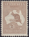 Kangaroo and Map stamp, 2/- (two shillings), brown