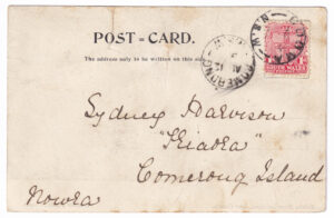 Postcard, with a stamp from New South Wales, Australia