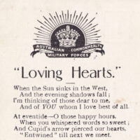 Postcard, with a picture of a Rising Sun symbol, from the First World War (1914-1918)