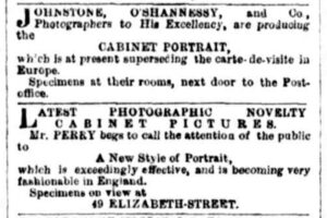 Two advertisements for cabinet cards (1866)