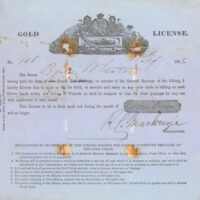 Gold License (Victoria) for Berney Wheaton, 30 September 1853