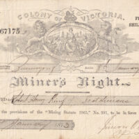 Miner’s Right (Victoria) for Robert King, 8 January 1872